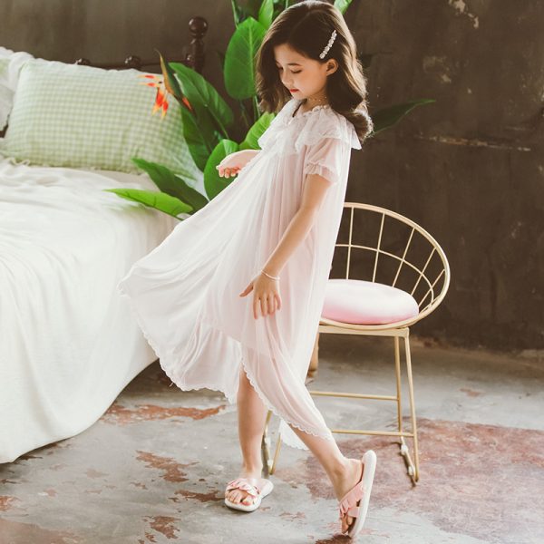 Girls' summer short-sleeved nightgown