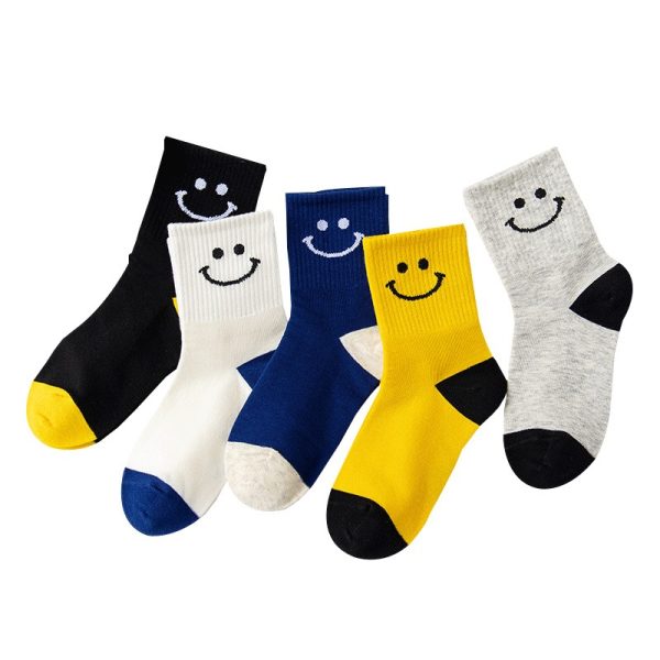 Children's pure cotton mid-calf socks